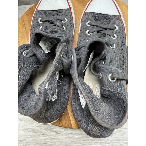 Converse Shoes Womens 9 Chuck Taylor All Star High Top Crochet Sneakers Gray - Picture 9 of 10